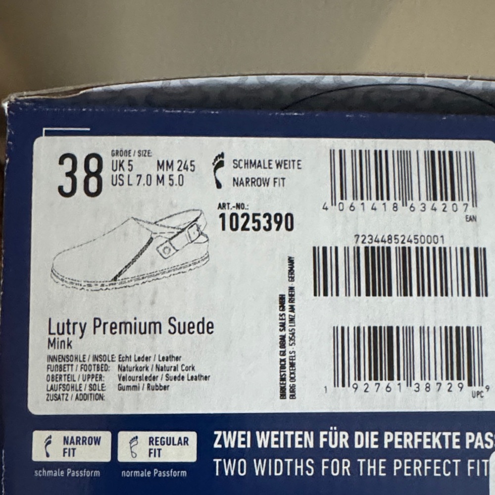 Birkenstock Lutry Tan Suede Slip-Ons NIB size 7 - Picture 4 of 4